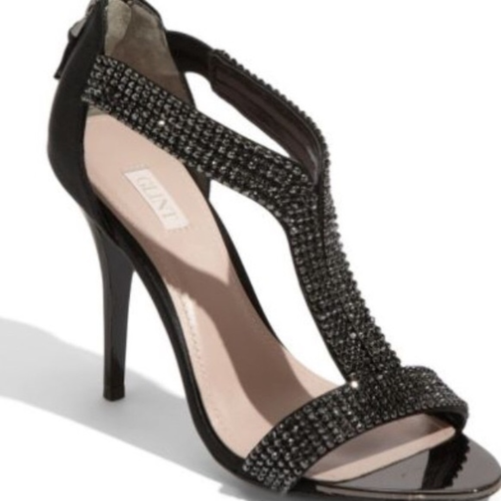 Glint Black Rhinestone Heels